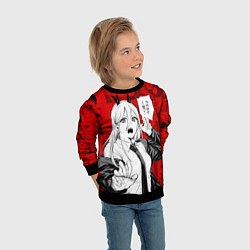 Свитшот детский Пауэр - Кадры манги - Иероглифы, цвет: 3D-черный — фото 2