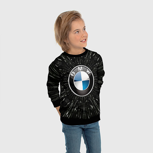 Детский свитшот БМВ эмблема, автомобильная тема / 3D-Черный – фото 3