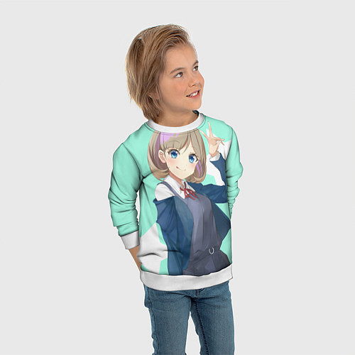 Детский свитшот Милая Кэкэ Тан - Живая любовь Суперзвезда / 3D-Белый – фото 3