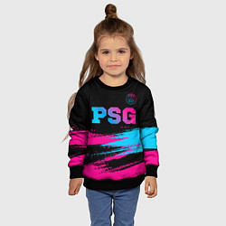 Свитшот детский PSG - neon gradient: символ сверху, цвет: 3D-черный — фото 2