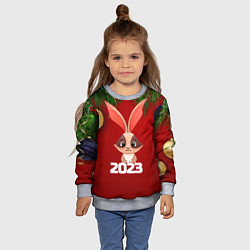 Свитшот детский Кролик 2023, цвет: 3D-меланж — фото 2