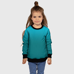 Свитшот детский Градиент бирюзовый, цвет: 3D-черный — фото 2