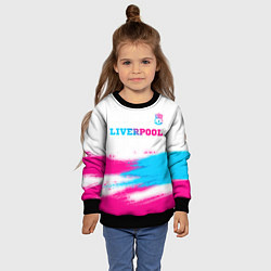 Свитшот детский Liverpool neon gradient style: символ сверху, цвет: 3D-черный — фото 2
