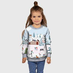 Свитшот детский Новый год - каникулы, цвет: 3D-меланж — фото 2