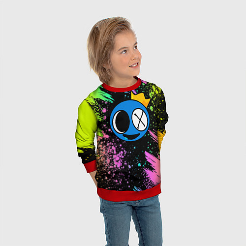 Детский свитшот Rainbow Friends: Blue / 3D-Красный – фото 3