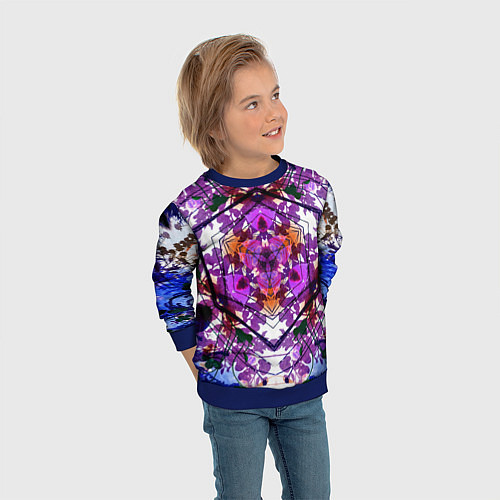 Детский свитшот Ледяной треугольник / 3D-Синий – фото 3