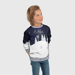 Свитшот детский С новым годом! минимализм, цвет: 3D-меланж — фото 2