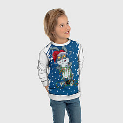 Свитшот детский Кролик и гирлянда - 2023, цвет: 3D-белый — фото 2