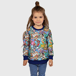 Свитшот детский Сумасшедший поп-арт, цвет: 3D-синий — фото 2