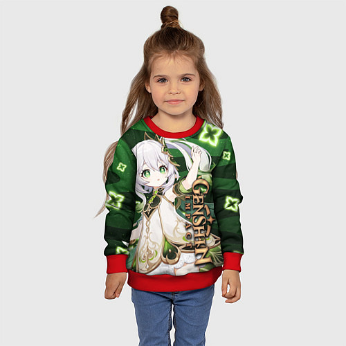 Детский свитшот Нахида: Дендро Архонт / 3D-Красный – фото 4