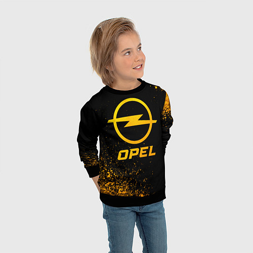 Детский свитшот Opel - gold gradient / 3D-Черный – фото 3