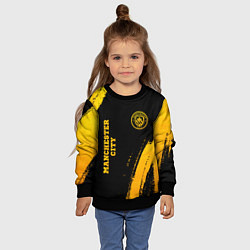 Свитшот детский Manchester City - gold gradient: надпись, символ, цвет: 3D-черный — фото 2