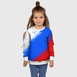 Свитшот детский Флаг России - триколор, цвет: 3D-белый — фото 2