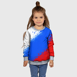 Свитшот детский Флаг России - триколор, цвет: 3D-меланж — фото 2