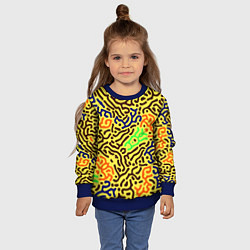 Свитшот детский Абстрактные кислотные полосы, цвет: 3D-синий — фото 2