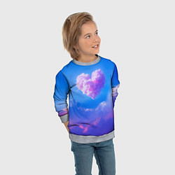 Свитшот детский Облако в форме сердца, цвет: 3D-меланж — фото 2