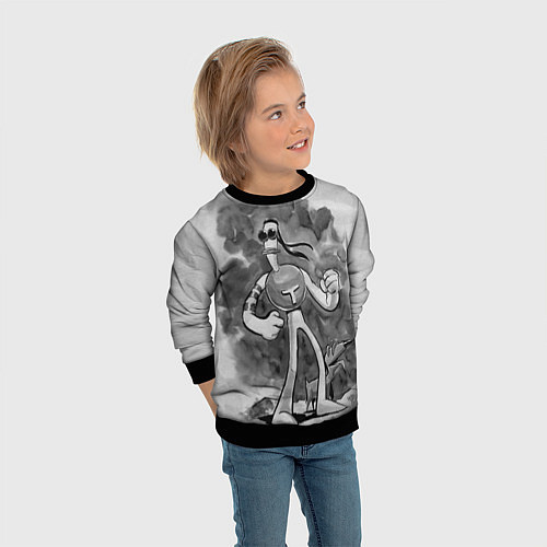 Детский свитшот Томминавт и Клювик / 3D-Черный – фото 3