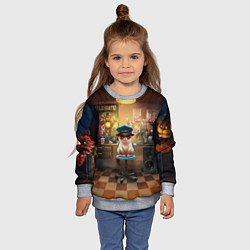 Свитшот детский Сердитый кот, цвет: 3D-меланж — фото 2