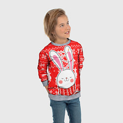 Свитшот детский Новогодний свитер с символом года, цвет: 3D-меланж — фото 2