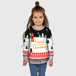 Свитшот детский Merry christmas - Санта Клаус, цвет: 3D-меланж — фото 2