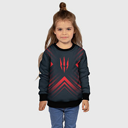 Свитшот детский Красный символ The Witcher на темном фоне со стрел, цвет: 3D-черный — фото 2