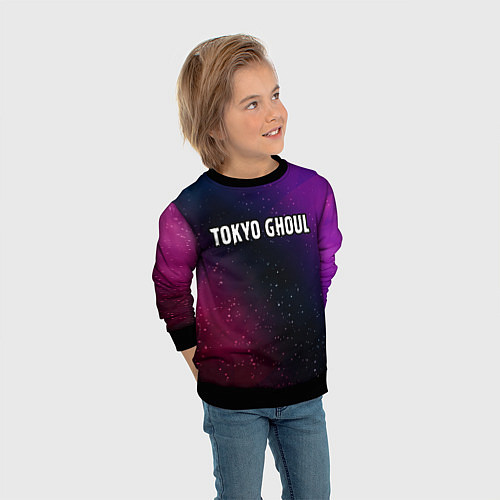 Детский свитшот Tokyo Ghoul gradient space / 3D-Черный – фото 3
