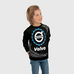 Свитшот детский Volvo в стиле Top Gear со следами шин на фоне, цвет: 3D-черный — фото 2