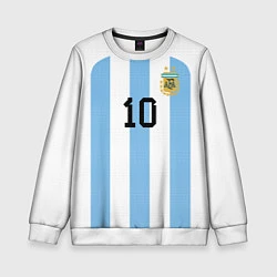 Свитшот детский Месси Аргентина ЧМ 2022, цвет: 3D-белый