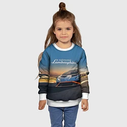 Свитшот детский Lamborghini Huracan STO - car racing, цвет: 3D-белый — фото 2