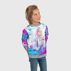 Свитшот детский Красотка Марин, цвет: 3D-меланж — фото 2