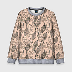 Детский свитшот Листья штрихованные