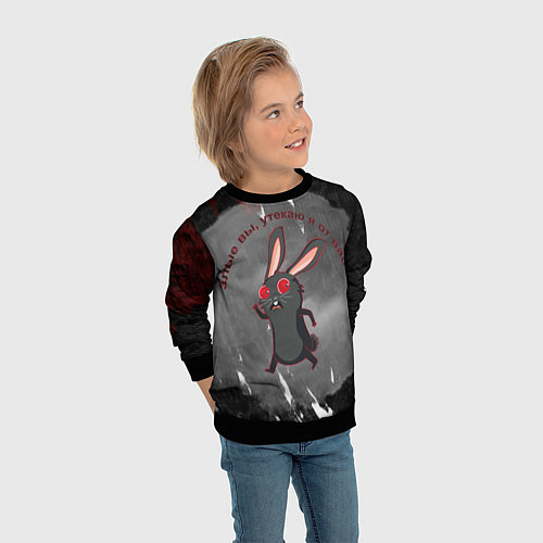 Детский свитшот Злые вы, утекаю я от вас / 3D-Черный – фото 3