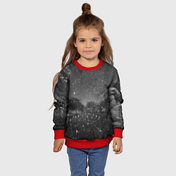 Свитшот детский Абстрактная тьма и следы белой краски, цвет: 3D-красный — фото 2