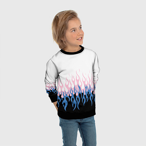 Детский свитшот Ледяное пламя / 3D-Черный – фото 3