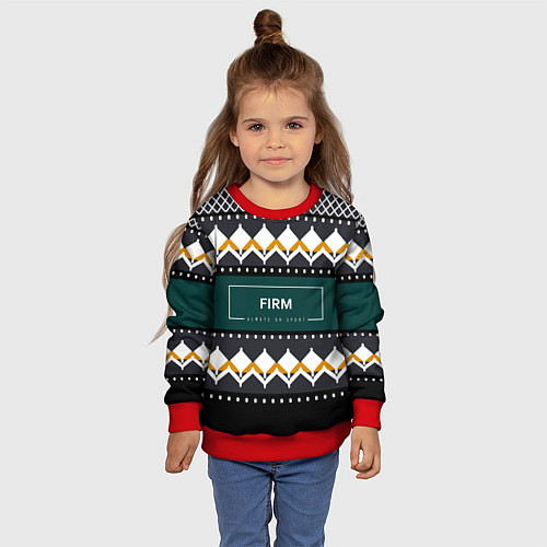 Детский свитшот FIRM ретро свитер / 3D-Красный – фото 4