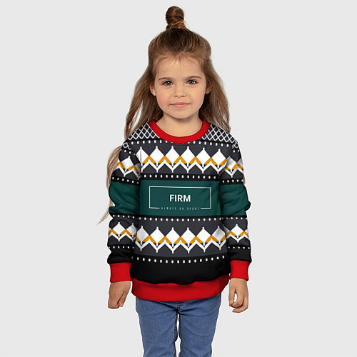 Детский свитшот FIRM ретро свитер / 3D-Красный – фото 4