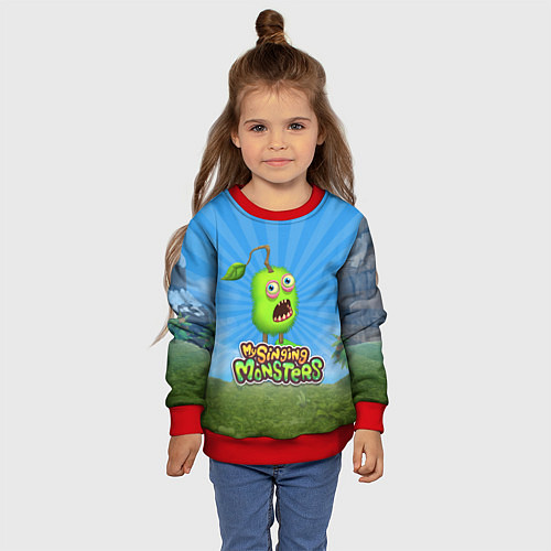 Детский свитшот My Singin Monsters - Зерномех / 3D-Красный – фото 4