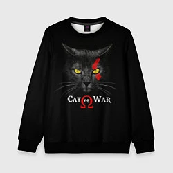 Свитшот детский Cat of war collab, цвет: 3D-черный