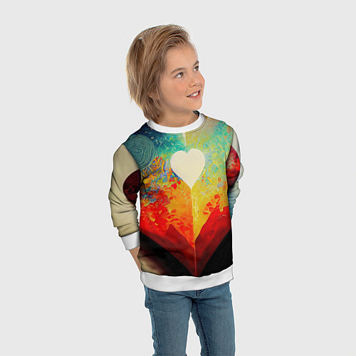 Детский свитшот Your heart / 3D-Белый – фото 3