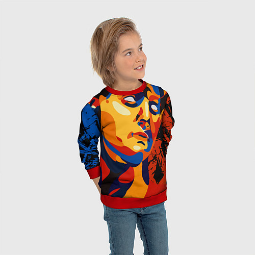 Детский свитшот Аполлон - декоративная живопись / 3D-Красный – фото 3