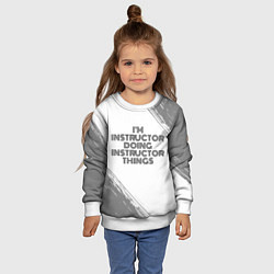 Свитшот детский Im doing instructor things: на светлом, цвет: 3D-белый — фото 2