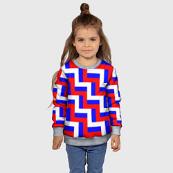 Свитшот детский Плетение триколор, цвет: 3D-меланж — фото 2