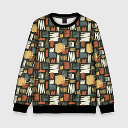 Свитшот детский Узор штрихованный, цвет: 3D-черный