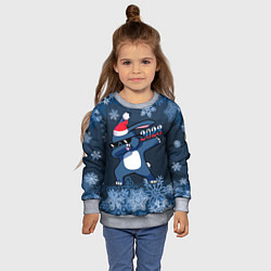 Свитшот детский Чёрный водяной дэб кролик 2023, цвет: 3D-меланж — фото 2