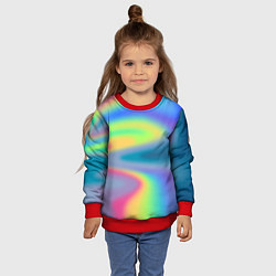 Свитшот детский Разноцветные абстрактные полосы под стеклом, цвет: 3D-красный — фото 2