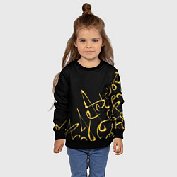 Свитшот детский Золотая каллиграфия на черном фоне, цвет: 3D-черный — фото 2
