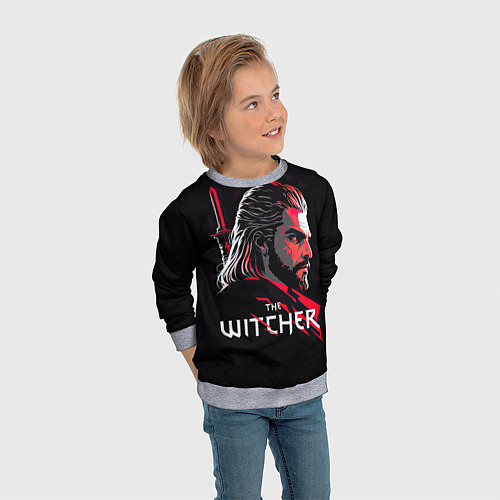 Детский свитшот Witcher art / 3D-Меланж – фото 3