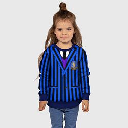 Свитшот детский Ученик академии Невермор: униформа, цвет: 3D-синий — фото 2