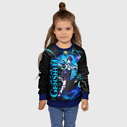 Свитшот детский Скарамуш - геншин импакт, цвет: 3D-синий — фото 2