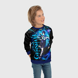 Свитшот детский Скарамуш - геншин импакт, цвет: 3D-синий — фото 2